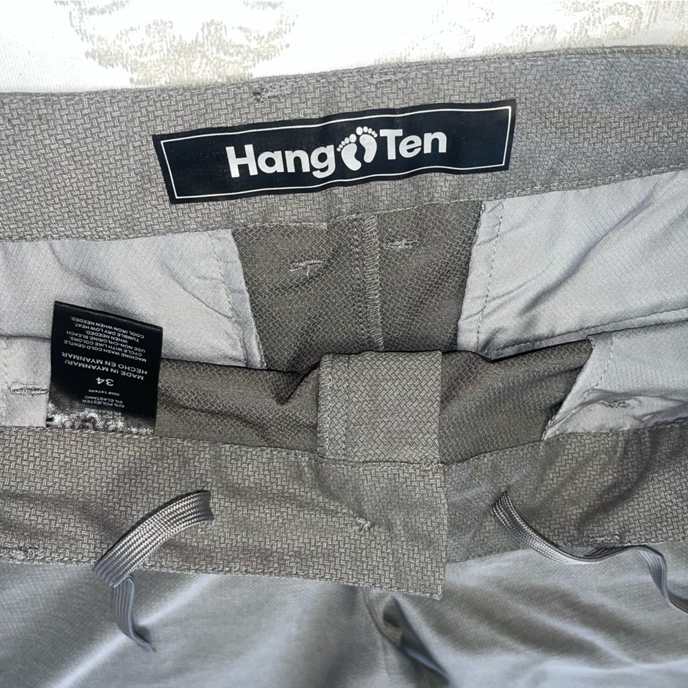 Hang Ten Mens Everyday Shorts Quick Dry 10” Inseam Grey Size 34 - Picture 3 of 7